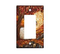 Plaque décorative pour interrupteur à bascule simple en forme de mouton d'automne pour cuisine, salle de bain, animal domestique