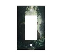 Plaque décorative pour interrupteur à bascule simple, motif lapin de la jungle, forêt sauvage, pour cuisine, salle de bain, décoration d'interrupteur lapin