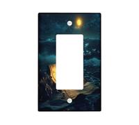 Plaque décorative pour interrupteur à bascule unique avec carte au trésor magique - Façade électrique pour chambre à coucher, salle de bain, mer fraîche - Taille standard