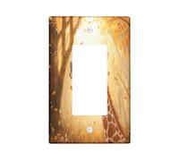 Plaque décorative pour interrupteur à bascule unique en forme de girafe d'automne et de forêt pour cuisine, salle de bain, interrupteur animal