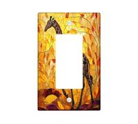Plaque décorative pour interrupteur à bascule unique en forme de girafe d'automne - Façade électrique en verre teinté pour cuisine et salle de bain