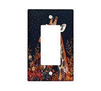 Plaque décorative pour interrupteur à bascule unique en forme de girafe d'automne pour cuisine, salle de bain, décoration d'interrupteur en forme d'animal