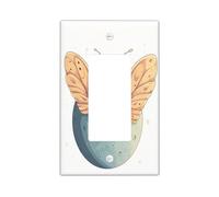 Plaque décorative pour interrupteur à bascule unique pour enfants, motif papillon de nuit amusant, mignon et amusant pour décoration de chambre à coucher, salle de bain, anime bizarre, taille standard