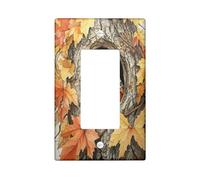 Plaque décorative pour interrupteur à bascule unique, trou d'arbre d'automne pour cuisine, salle de bain, interrupteur en feuille d'érable
