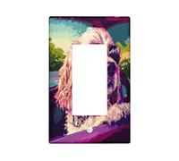 Plaque décorative pour interrupteur amusant en forme de chien cocker épagneul à bascule unique, plaque frontale électrique pixel art chien pour décoration de chambre à coucher, salle de bain, chiot