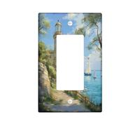 Plaque décorative pour interrupteur de lumière à l'huile - 1 interrupteur à bascule unique, voilier nautique côtier - Plaque frontale électrique pour cuisine et salle de bain