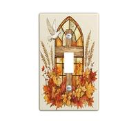 Plaque décorative pour interrupteur de lumière décorative en forme de colombes d'automne - 1 interrupteur à bascule unique - Aquarelle - Feuille d'érable d'automne pour chambre, Thanksgiving