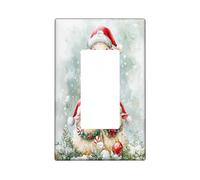 Plaque décorative pour interrupteur de Noël en forme de mouton - 1 interrupteur à bascule unique - Aquarelle de Noël - Pour cuisine et salle de bain