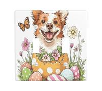 Plaque décorative pour interrupteur de printemps Pâques Bretagne avec 2 interrupteurs à double bascule, œufs mignons et amusants, plaque électrique pour chambre à coucher