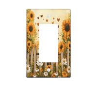 Plaque décorative pour interrupteur décoratif en forme de mouton d'automne - 1 interrupteur à bascule unique - Clôtures de ferme d'automne - Plaque électrique pour chambre à coucher et salle de bain