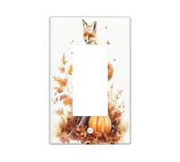 Plaque décorative pour interrupteur décoratif en forme de renard à l'aquarelle d'automne - Plaque électrique en bois d'automne pour chambre à coucher, salle de bain, animal amusant - Taille standard