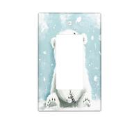 Plaque décorative pour interrupteur décoratif en forme d'ours polaire et lapin - 1 interrupteur à bascule - Motif animal amusant - Pour chambre à coucher, salle de bain, dessin animé bizarre - Taille