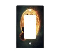 Plaque décorative pour interrupteur d'Halloween en forme de chats noirs - 1 interrupteur à bascule unique, sorcière, balai, lune, chaton - Pour cuisine, salle de bain, animal domestique