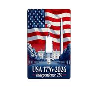 Plaque décorative pour interrupteur électrique du 4 juillet - Jour de l'indépendance - 1 interrupteur à bascule unique - 250 ans - Anniversaire des États-Unis - Plaque de commutation pour chambre