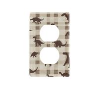 Plaque décorative pour interrupteur marron motif dinosaure Buffalo Check unique pour interrupteurs tapa para interrupteur de luz prises duplex