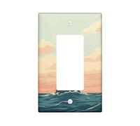 Plaque décorative pour interrupteur vintage en forme de requin - 1 interrupteur à bascule unique - Plaque électrique rétro pour chambre à coucher et salle de bain - Taille standard