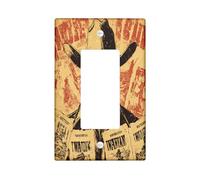 Plaque décorative pour interrupteur Western Cowboy Wanted - 1 interrupteur à bascule simple - Façade électrique rétro sud-ouest pour décoration de chambre à coucher, salle de bain - Plaque de