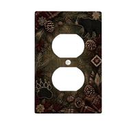 Plaque décorative rustique en forme d'ours sauvages Noir | Esthétique de la forêt rustique, décoration d'intérieur de cabane, pommes de pin et accents d'aiguilles
