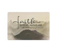Plaque décorative rustique en métal, affiche chrétienne « La foi, même petite comme une graine de moutarde, peut déplacer des montagnes », pour salon, chambre ou cuisine, 20 x 30 cm.