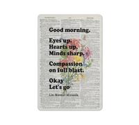 Plaque décorative rustique en métal avec citation inspirante, affiche « Good Morning » de Lin-Manuel Miranda, cadeau positif et inspirant pour hommes et femmes, décoration murale motivante 20 x 30