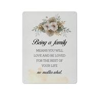 Plaque décorative rustique en métal avec citation sur la famille : « Être une famille, c’est aimer et être aim頻 (30 x 40 cm). Décoration murale pour la maison ou le bureau. Affiche peinte pour le