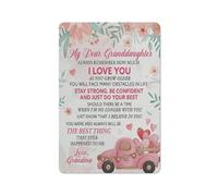 Plaque décorative rustique en métal « Ma chère petite-fille » avec citation inspirante « Je t’aime », idéale pour la maison, la cuisine, la salle de bain ou le salon (20 x 30 cm).