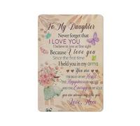 Plaque décorative rustique en métal « Ma fille » avec citation inspirante : « N'oublie jamais que je t'aime », 20 x 30 cm.