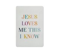 Plaque décorative rustique en métal, motif chrétien : « Jésus m’aime, je le sais », affiche murale, œuvre d’art moderne pour la maison ou le bureau, 20 x 30 cm
