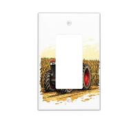 Plaque décorative rustique pour interrupteur à bascule simple, motif tracteur rouge vintage, pour cuisine, salle de bain, ferme