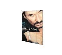 Plaque décorative Sang pour Sang en bois Johnny Hallyday
