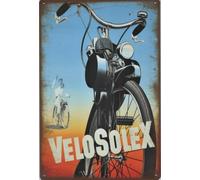 plaque décorative velosolex noir aspect vieillit 30x20cm tole