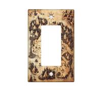 Plaque décorative vintage en forme de carte au trésor nautique - 1 interrupteur à bascule unique - Façade électrique rétro pour chambre à coucher, salle de bain, itinéraires frais - Plaque de