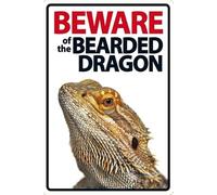 Plaque décorative vintage en métal « Attention au dragon barbu » - Décoration murale rustique - Affiche de bar - Convient pour un garage, un café, un bureau, une maison, une cuisine ou un restaurant