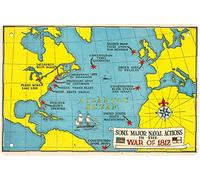 Plaque décorative vintage en métal avec inscription « Some Major Naval Actions in the War of 1812 » - 20,3 x 30,5 cm