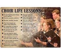 Plaque décorative vintage en métal « Chœur » avec des leçons de vie et des enseignements pour accomplir de grandes choses. Décoration murale humoristique pour bar, salon ou salle de jeux. Cadeau orig