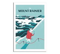Plaque décorative vintage en métal représentant une chèvre du parc national du Mont Rainier, idéale pour la maison, le bureau, un bar, un café, un pub, un hangar ou une caverne d'homme, 15 x 30 cm