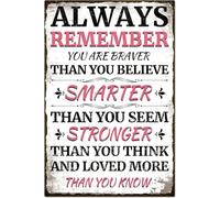 Plaque décorative vintage en métal, style rétro humoristique : « Souviens-toi, plus intelligent, plus fort ». Décoration murale en métal, plaque artistique, affiche pour la maison, la cuisine, le bar