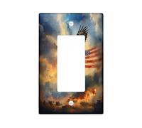 Plaque décorative vintage patriotique pour interrupteur à bascule unique, drapeau américain de guerre Hawks pour cuisine, salle de bain, décoration d'interrupteur Falcons