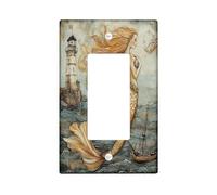 Plaque décorative vintage pour interrupteur à bascule simple, phare nautique, navire électrique pour cuisine, salle de bain, décoration d'interrupteur pour filles