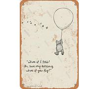 Plaque décorative vintage « What If I Fall? Oh But My Darling What Lf You Fly? » en fer - 20,3 x 30,5 cm - Décoration murale pour maison, cuisine, salle de bain, ferme, jardin, garage