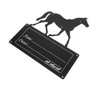 Plaque D'écurie en Fer Noir, Gravure Profonde, pour Box Chevaux | Trou de Fixation Prépercés, Design Suspendu, Lisible de Loin, Updates Rapides, Usage Ferme