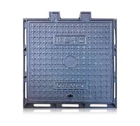 Plaque D'égout Carrée, Couvercle D'inspection en Fonte Noire de 60 Cm, Conception Monobloc, Capacité de Charge de 50 Tonnes, Antidérapante et Renforcée