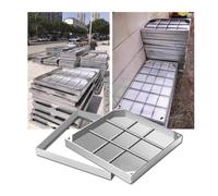 Plaque d'égout carrée encastrée dissimulée en Acier Inoxydable, adaptée aux patios et aux trottoirs, 5 cm de Hauteur, 70 x 70 cm (27,5 x 27,5 Pouces).