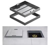 Plaque d'égout encastrée, Couvercle de Drain en Acier Inoxydable 304 avec poignée dissimulée, Convient pour Le Pavage dissimulé, Robuste et Durable, résistant aux intempéries, idéal pour Les