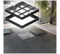 Plaque d'égout encastrée en Acier Inoxydable - Couvercle de Fosse septique intégré, Plaque d'égout dissimulée, Design argenté, 55 cm x 55 cm x 5 cm - Robuste et étanche