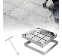 Plaque D'égout Invisible - Couvercle D'égout Métallique de 30 à 100cm | Couvercle de Regard Durable en Acier Inoxydable pour Dalles de Béton et Sable - Installation Encastrée(55x30cm/21.7x11.8in)