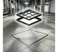 Plaque D'égout Invisible En Inox Robuste Pour Usage Industriel | Couvercle Utilitaire Encastré Caché Et Porteur Avec Poignée, Intégration Transparente Avec Pavé, Carrelage Ou Pierre
