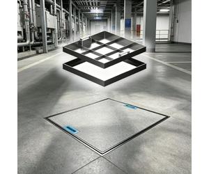 Plaque D'égout Invisible En Inox Robuste Pour Usage Industriel | Couvercle Utilitaire Encastré Caché Et Porteur Avec Poignée, Intégration Transparente Avec Pavé, Carrelage Ou Pierre