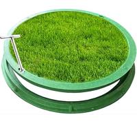 Plaque d'égout Robuste en résine avec Crochet de Levage, Couvercle d'inspection encastré pour pelouse, Jardin et eaux usées - Capacité de Charge de 300 kg, Durable et résistante aux intempér