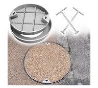 Plaque d'égout Ronde en Acier Inoxydable avec Cadre pour Parcs, Rues et trottoirs - Couvercle de Regard de Visite Durable, Couvercle de Fosse septique, Conception Robuste pour Une utilisatio